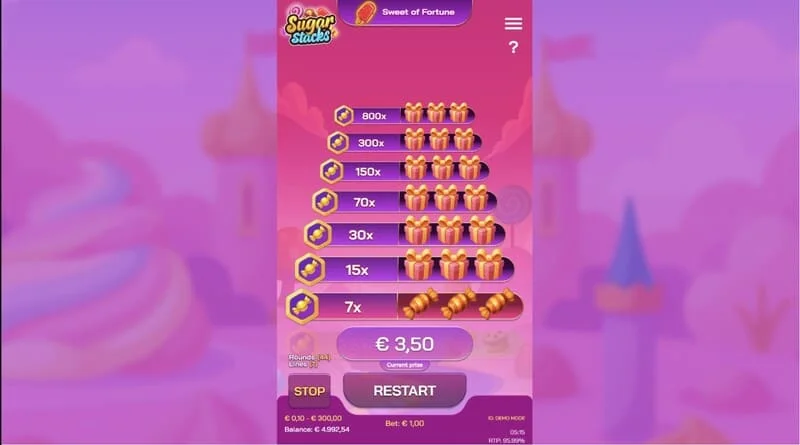 Sugar Stacks – голяма печалба след cash-out на горното ниво на кулата